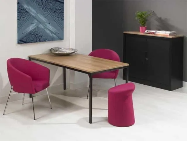 ABC Kantoormeubelen Bureautafel of kantinetafel breed 180CM diep 80CM bladkleur Ahorn framekleur Wit (RAL9010) Wit (RAL9010)/Ahorn