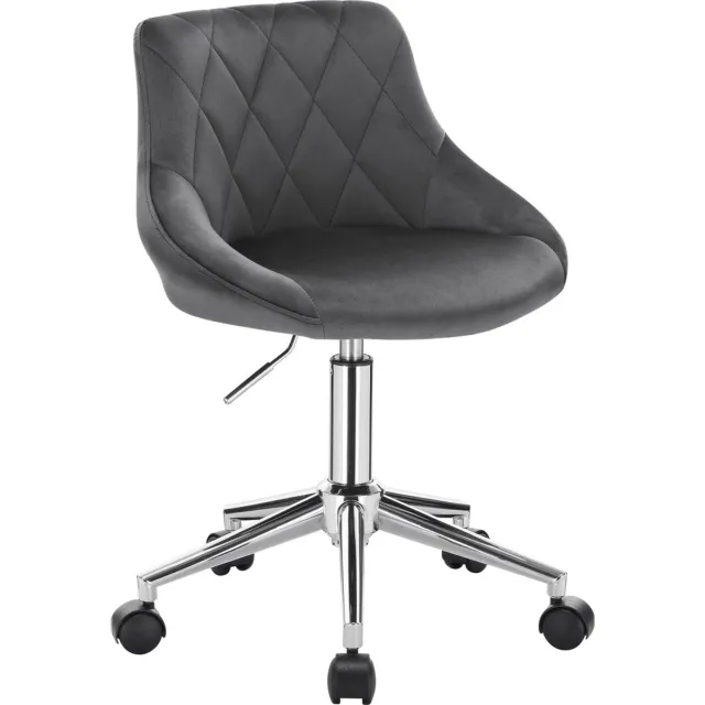 Happyment Bureaustoel deluxe - Voor volwassenen - Donkergrijs - Op wielen - Ergonomische bureaustoel - Velvet - In hoogte verstelbaar