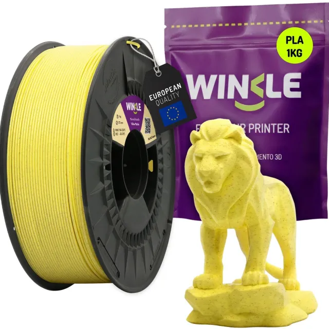 Winkle PLA HD Texture 3D Filament - Filament voor 3D printer - Hoge Nauwkeurigheid - Geel - Ø 1,75 mm - 1 kg