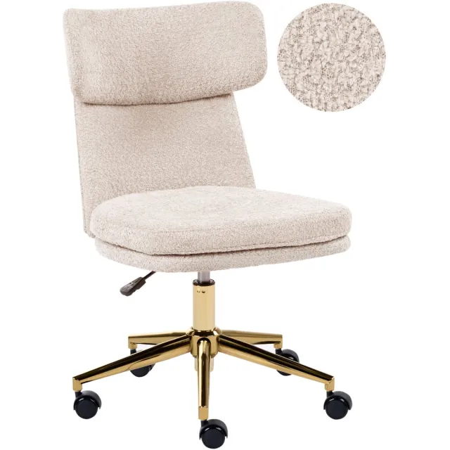 Beliani GRANBY - Bureaustoel - Lichtbeige - Corduroy
