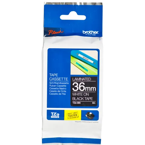 Brother Labeltape Brother P-touch TZe-365 standaard 36mm wit op zwart