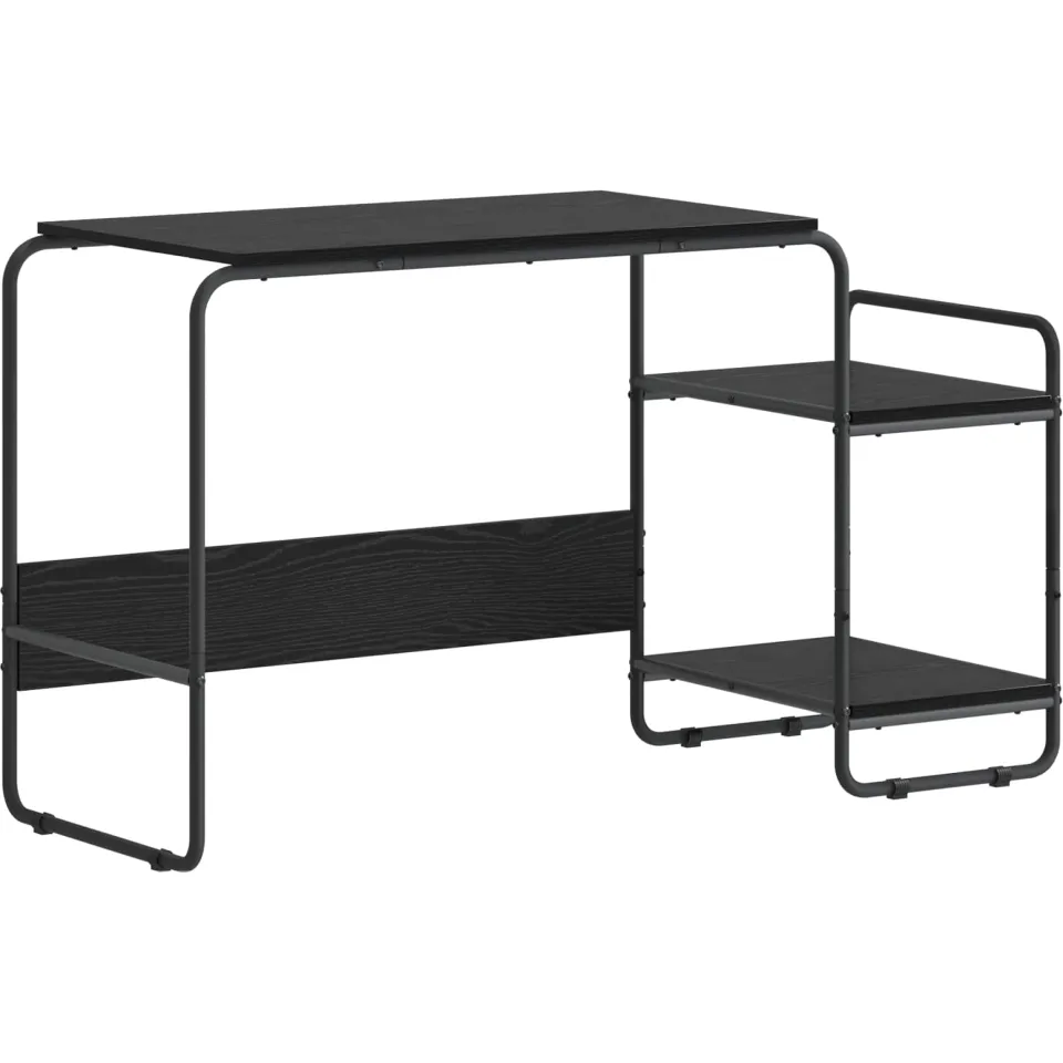 vidaXL Bureau met opbergruimte Zwart eiken 131.5 x 50 x 75.5 cm, foto 3
