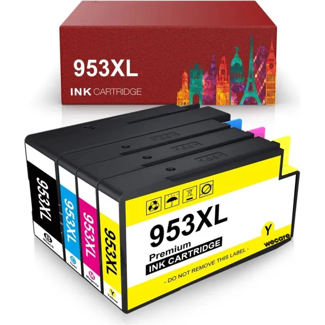 WeCare 4-pack | Geschikt voor HP 953 / HP 953XL inktcartridges - Geschikt voor HP OfficeJet Pro 8740, 8719, 8720, 8710, 8715, 8725, 7740, 8218, 8718, 8210, 8716, 8730, 8728 (All-in-One) Multipack 4 cartridges