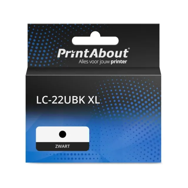 PrintAbout huismerk Inktcartridge LC-22UBK XL Zwart Hoge capaciteit Geschikt voor Brother