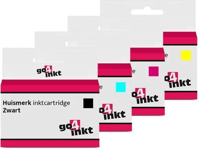 Go4inkt 4st. Go4inkt compatible met Epson T0611, T0612, T0613 en T0614 bk/c/m/y inkt cartridges zwart/3-Kleur Zwart, Cyaan, Magenta, Geel