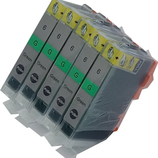 KATRIZ huismerk inkt Canon BCI-6 Groen | voor Canon Pixma Pro 9000/Pixma Pro 9000 Mark II | 5 stuks