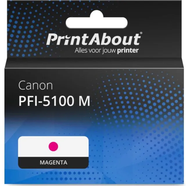 PrintAbout huismerk Inktcartridge PFI-5100 M Magenta geschikt voor Canon
