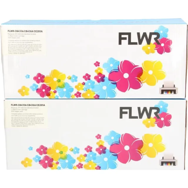 FLWR Toner / 85AD / CRG-725 / Zwart 2pack - Geschikt voor HP & Canon