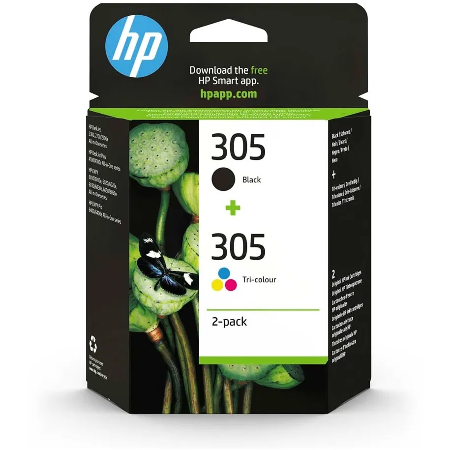 HP 305 inktcartridges combipack zwart en 3-kleuren