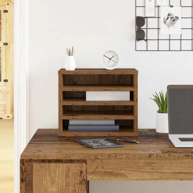 vidaXL Bureau Organizer Oudhout 36 x 26 x 29,5 cm Bewerkt hout Bruin