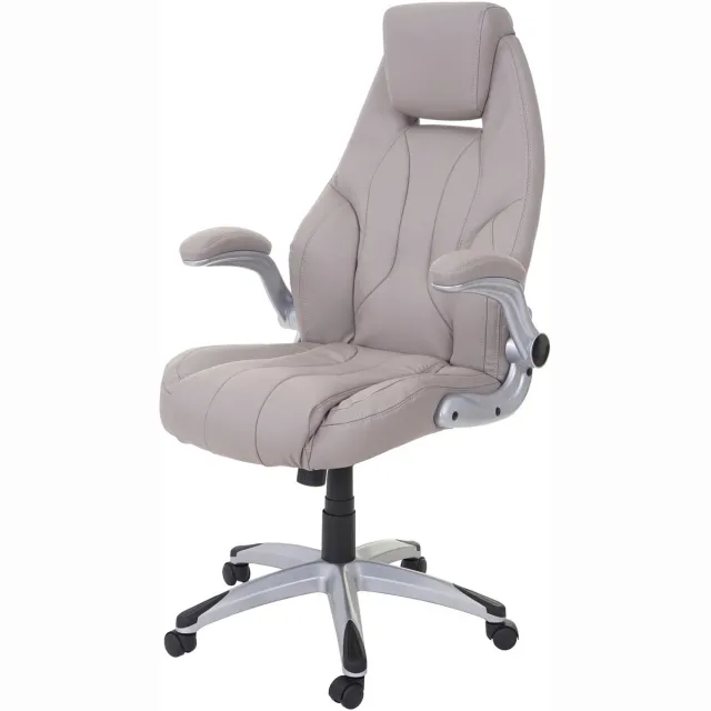 MCW Bureaustoel MCW-A65, bureaustoel directiedraaistoel, kunstleer MVG-gecertificeerd ~ taupe-grijs