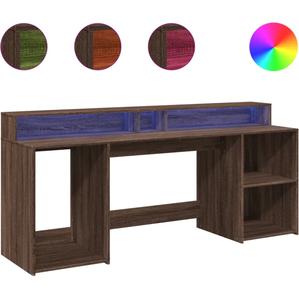 vidaXL Desk Bruin eiken 200 x 55 x 91 cm Engineered wood