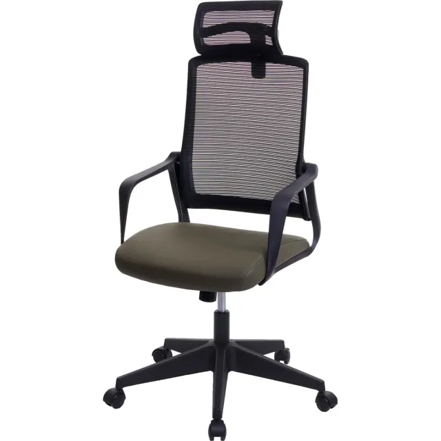 MCW Bureaustoel MCW-J52, bureaustoel, ergonomische hoofdsteun, kunstleer ~ olijfgroen