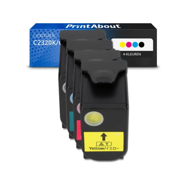 PrintAbout huismerk Toner C2320K/C/M/Y0 4-kleuren Multipack Geschikt voor Lexmark