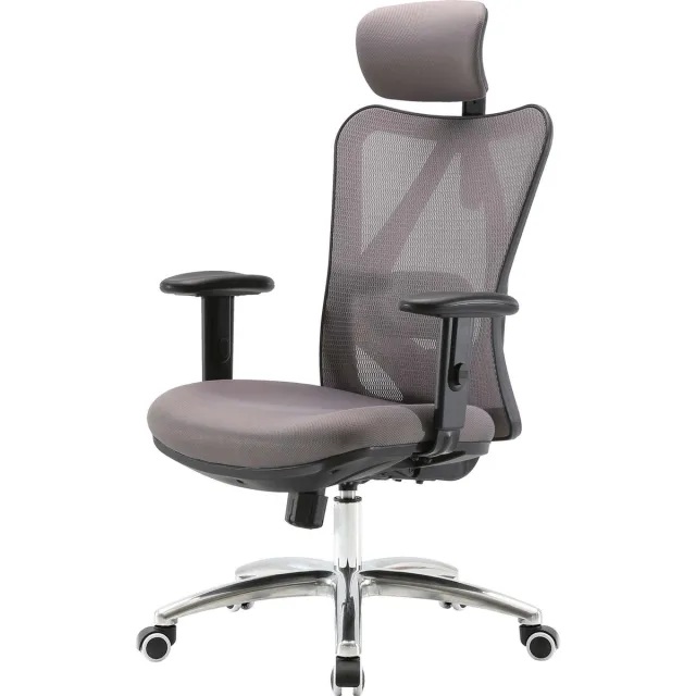 MCW Bureaustoel MCW-J86, bureaustoel, ergonomisch, verstelbare lendensteun 150kg belastbaar ~ zonder voetsteun, grijs