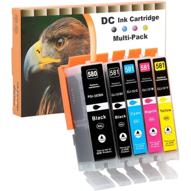 Pixeljet Huismerk Canon PGI-580/CLI-581 - Inkcartridge multipack XL/ Zwart / Cyaan / Magenta / Geel zwart, fotozwart, cyaan, magenta, geel, foto blauw