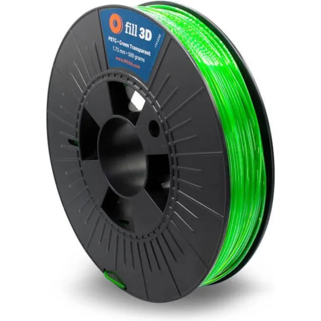 Fill 3D PETG Green Transparent 0,5 kg Groen transparant