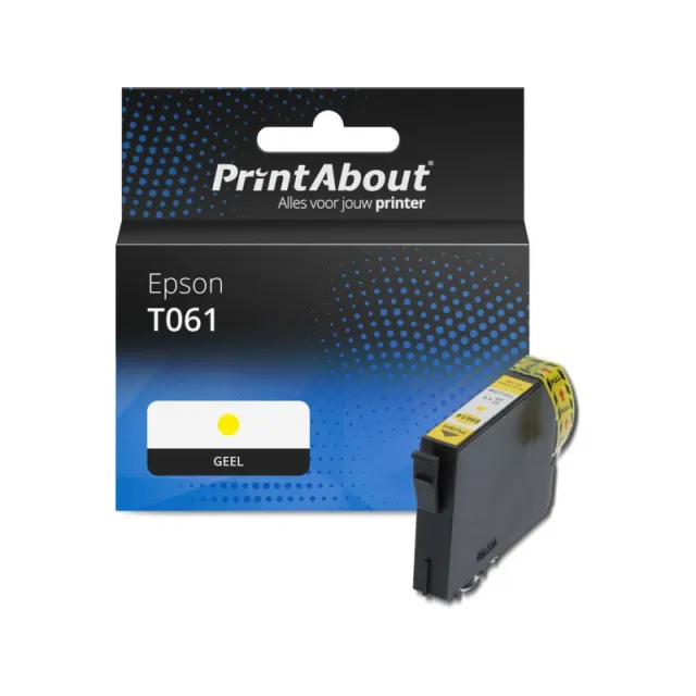 PrintAbout huismerk Inktcartridge T061 (C13T061440) Geel Geschikt voor Epson
