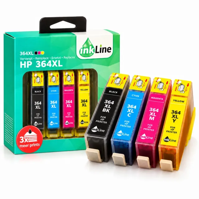 Pixeljet HP 364 Inktcartridges - Zwart, Geel, Cyan, Magenta - 4 Pack Zwart, Geel, Cyan, Magenta - HP 364 Inktcartridges