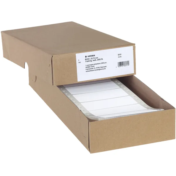 Herma Etiket HERMA 8161 88.9x35.7mm 1-baans wit 2000 stuks