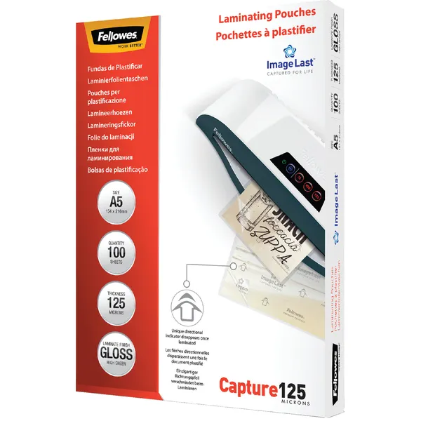 Fellowes Lamineerhoes Fellowes A5 2x125micron glans 100 stuks