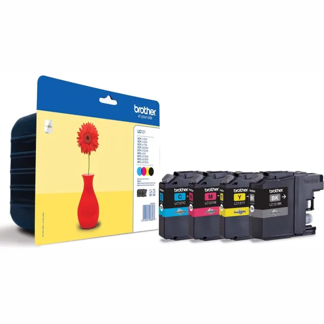 Brother Inktcartridge brother lc-121valbp zwart +3 kleuren | Blister a 4 stuk | 4 stuks