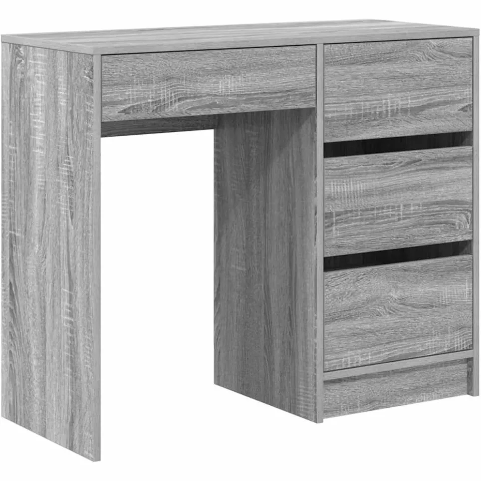 vidaXL Bureau Grijs Sonoma 90 x 37,5 x 75 cm Bewerkt hout, foto 3