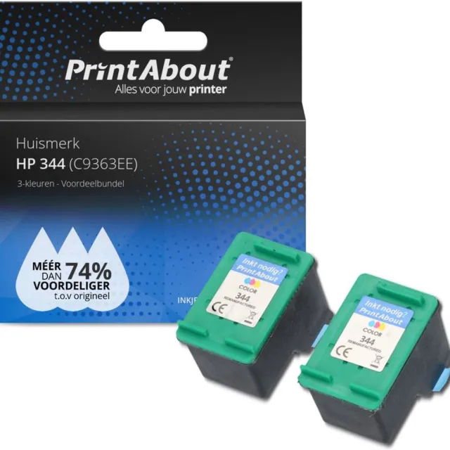 PrintAbout Inktcartridge / Alternatief voor de HP C9363EE (nr 344) / 3 Kleuren 3-kleuren
