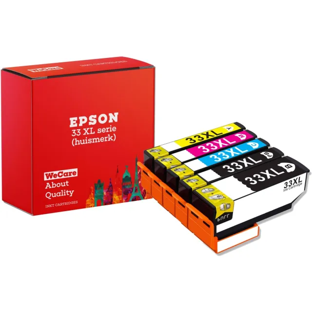 WeCare 5-pack | Geschikt voor Epson 33XL inktcartridges - XP-530 - XP-540 - XP-630 - XP-635 - XP-640 - XP-645 - XP-830 - XP-900 - XP-7100 Multipack 5 cartridges