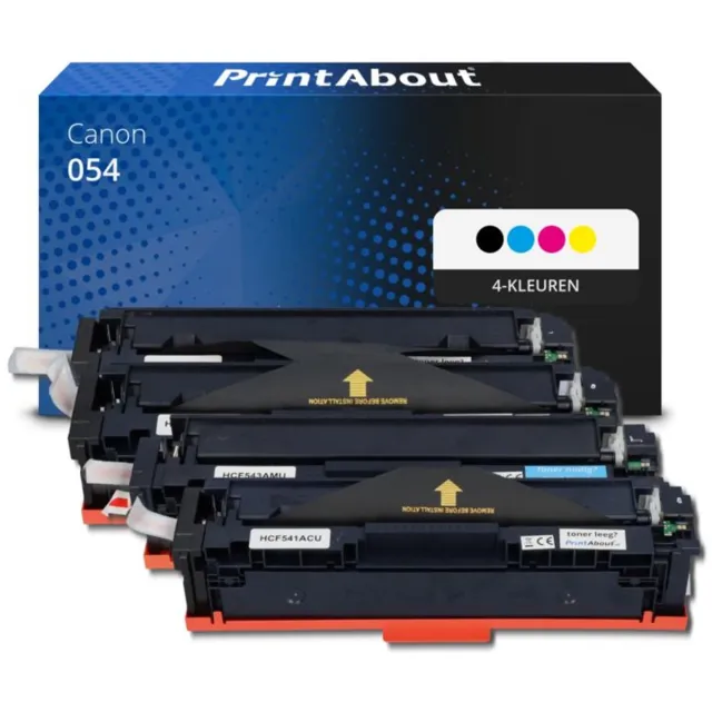 PrintAbout huismerk Toner 054 4-kleuren Multipack geschikt voor Canon