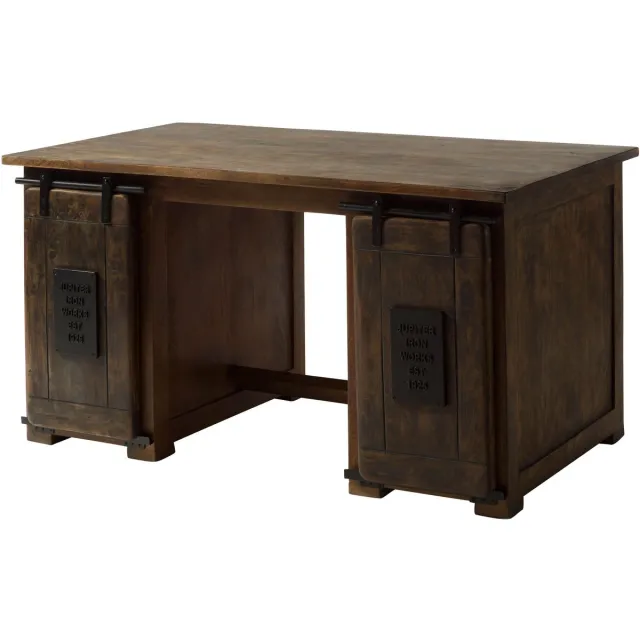 MASSIVMOEBEL24 .DE bureau mango bruin massief hout 140x80x76 cm (BxTxH) gelakt RAILWAY #461 gemonteerd volledig massief