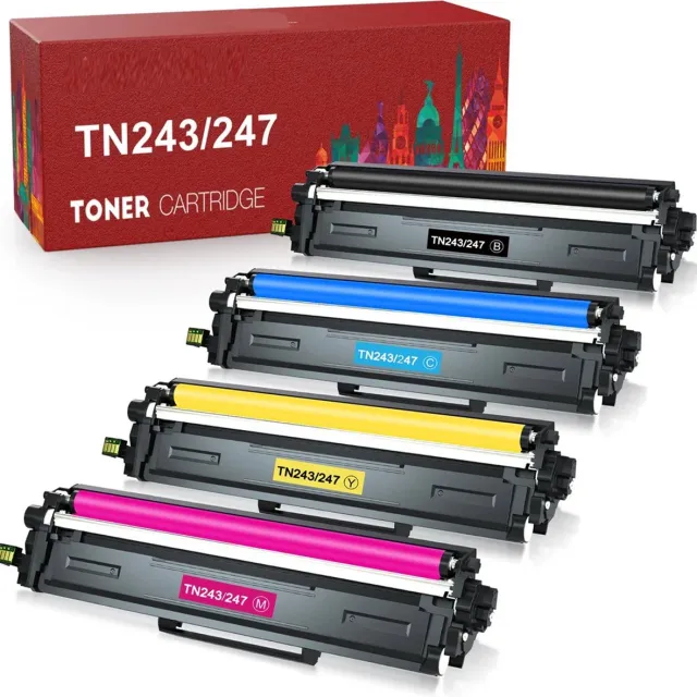 WeCare Geschikt voor Brother TN-243 / 243 Toner cartridges - 4 Toners - Geschikt voor Brother DCP-L3510CDW - DCP-L3550CDW - HL-L3230CDW - HL-L3270CDW - MFC-L3710CW - MFC-L3750CDW 4-pack | 1x BK | 1x CMY
