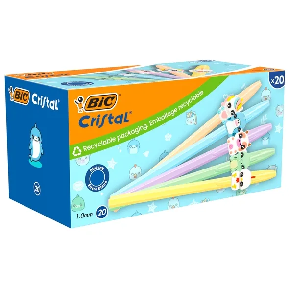 Bic Balpen Bic Cristal dierenfiguren assorti