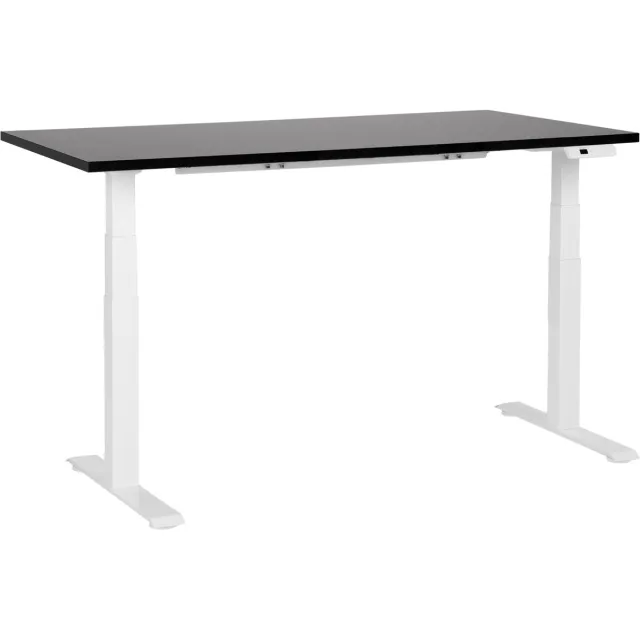 Beliani DESTINES- Elektrisch Verstelbaar bureau - Zwart/Wit - 160 cm - MDF