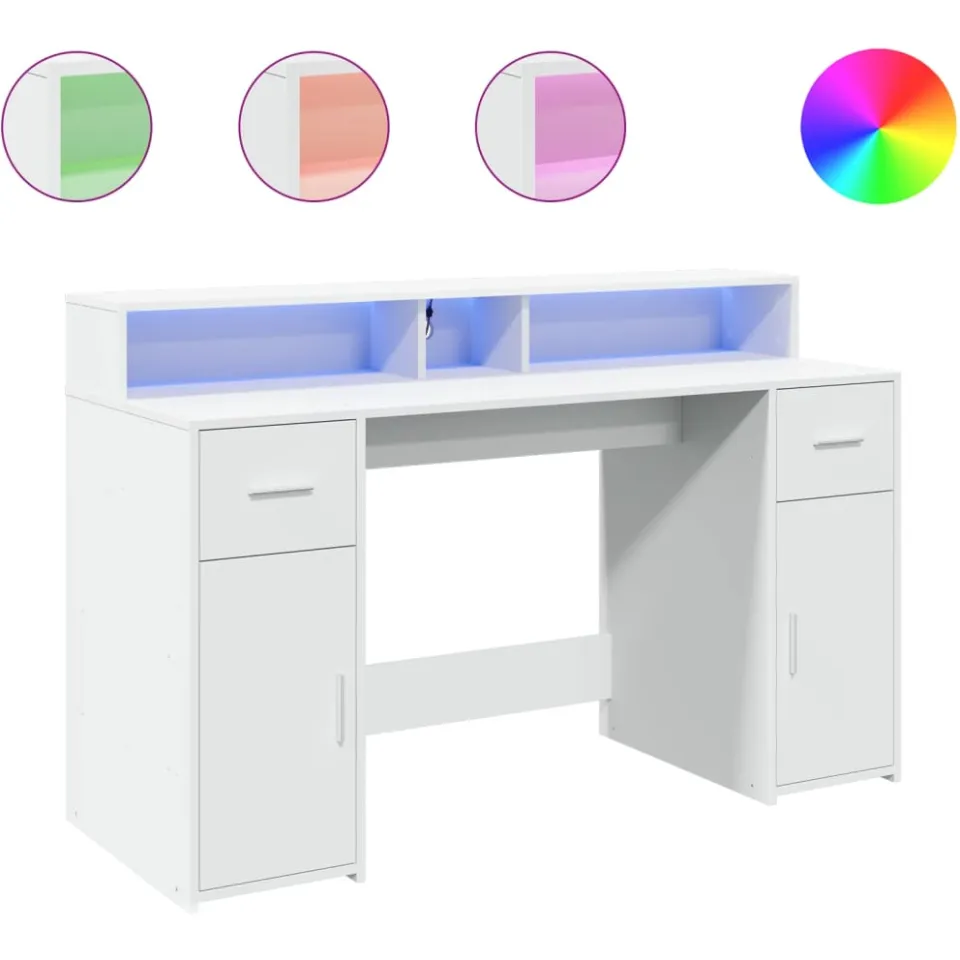 vidaXL Desk Wit 140 x 55 x 91 cm Engineered wood, foto 3