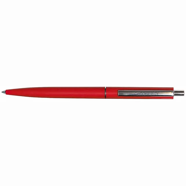 Q-CONNECT balpen, 0,7 mm, medium punt, metalen clip, rood, doos van 20 stuks