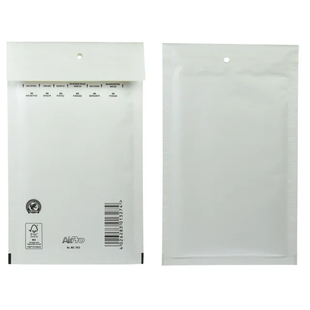 Airpro Bong AirPro luchtkussenenveloppen, ft 120 x 215 mm, met stripsluiting, doos van 200 stuks, wit