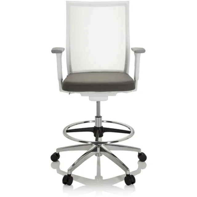 hjh office Werkstoel / Verhoogde bureaustoel ASPEN WORK W Netstof transparent / Stof grijs hjh OFFICE