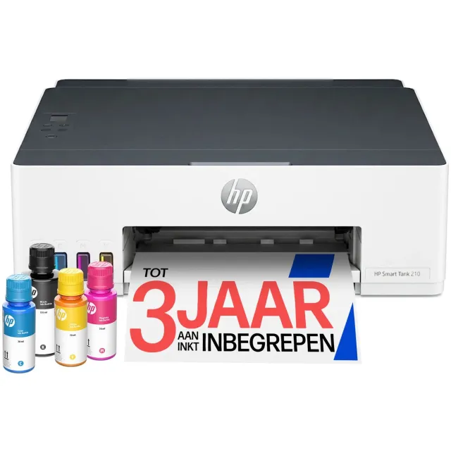 Hp Smart Tank 210 All-in-One - Kleurenprinter met scanner en kopieerfunctie - Inkjet Tankprinter - Wifi White;Grey