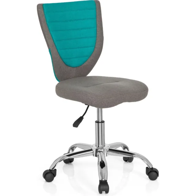 hjh office Kiddy Comfort - Bureaustoel - Stof - Grijs/turquoise Grijs / Turkoois