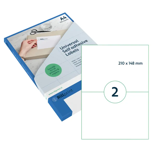 rillprint Etiket Rillprint 210x148mm mat transparant 50 etiketten