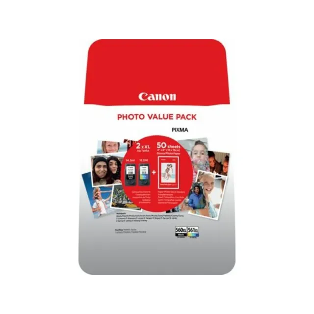 Canon PG-560XL / CL-561XL Inktcartridge Zwart + 3 kleuren Multipack Hoge capaciteit