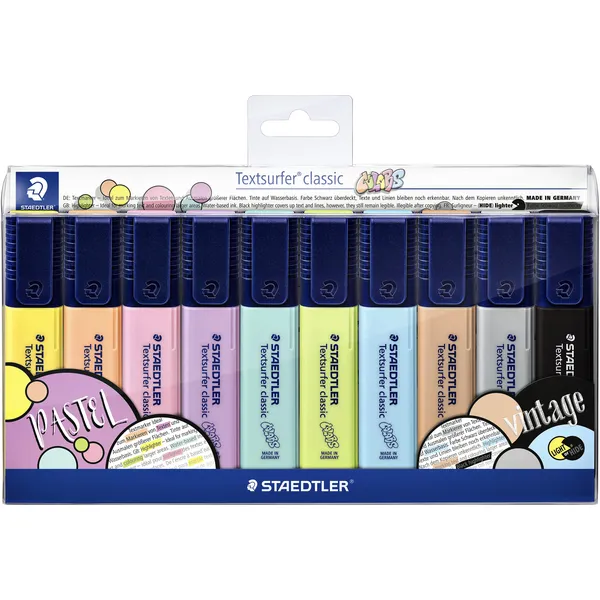 Staedtler Markeerstift Staedtler 364 Textsurfer vintage en pastel set à 10 stuks assorti