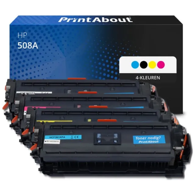 PrintAbout huismerk Toner 508A (CF360A) 4-kleuren Multipack geschikt voor HP