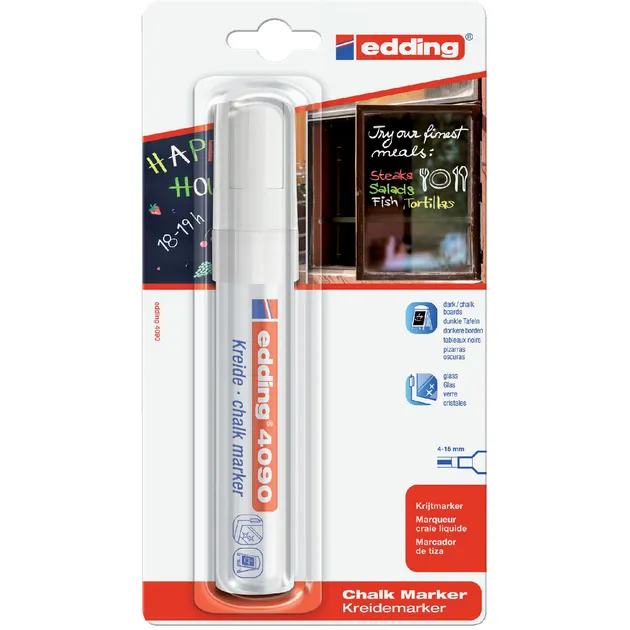 Edding Krijtstift edding 4090 window schuin 4-15mm wit bister à 1 stuk