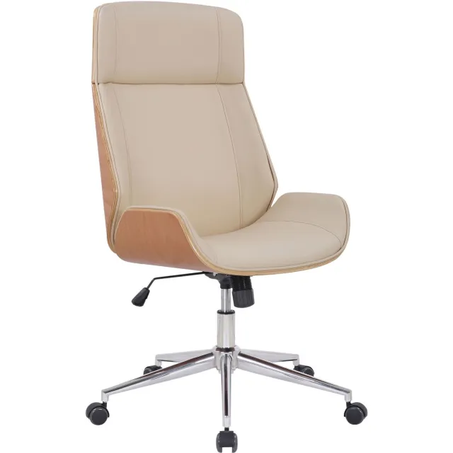 Luxe Comfort Bureaustoel - Verstelbaar - Kunstleer - Naturel/crème natura/creme