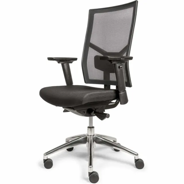ABC Kantoormeubelen Ergonomische bureaustoel 787 NPR-1813 zwarte zitting met rug in wit mesh stof