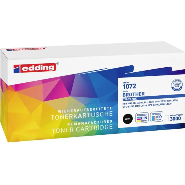 Edding Toner vervangt Brother TN-247BK Compatibel Zwart 3000 bladzijden EDD-1072 18-1072