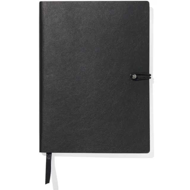HEMA Notitieboek gelinieerd PU zwart 12.9x17.8