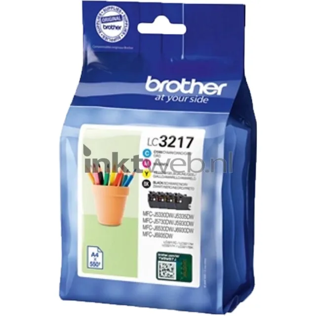 Brother Value Pack LC3217BK/C/M/Y Zwart
